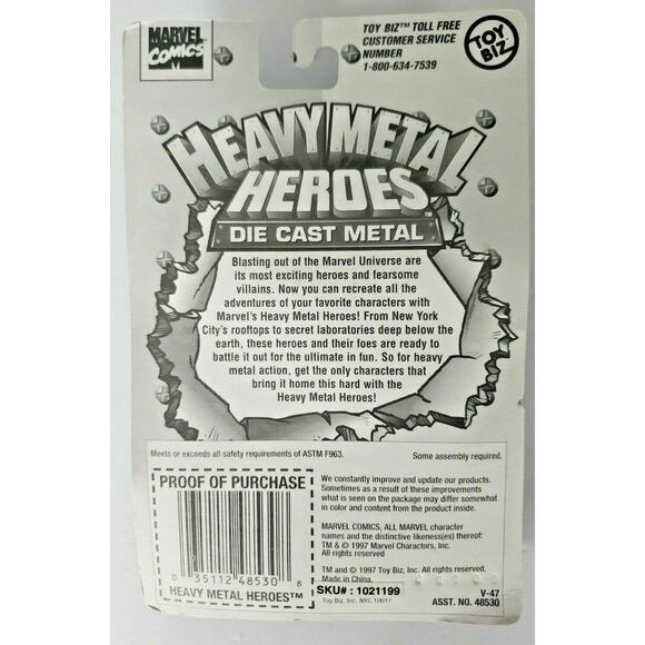 1997 Marvel Comics Toy Biz Heavy Metal Heroes Roque Die Cast Figure SH5 - Picture 3 of 3